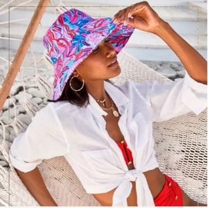 NWOT Lilly Pulitzer - Sun Hat in Ruby Red Wild Times